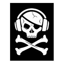 Logotipo da pirataria anti-RIAA do pirata da músic Cartões Postais