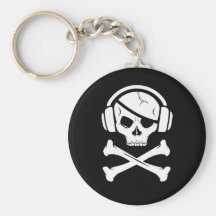 Logotipo da pirataria anti-RIAA do pirata da músic Chaveiro