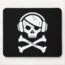 Logotipo da pirataria anti-RIAA do pirata da músic Mousepads