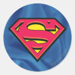 Logotipo do clássico do superman adesivo em formato redondo
