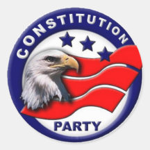 Logotipo do partido da constituição adesivo redondo