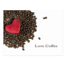 Love Coffee Cartoes Postais