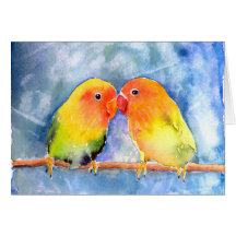 Lovebirds bonitos Notecards de Dovey Cartões