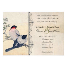 Lovebirds japoneses do vintage que Wedding o convi