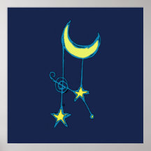 Lua e estrelas lunáticas posteres