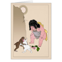 Luta da lebre & do macaco por Yoshitoshi Cartões