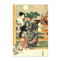 Luta de Sumo - Diptych 1818 da Lua cheia deixado Impressão Em Canvas