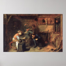 Luta dos camponeses de Adriaen Brouwer Posters