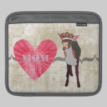 Luva branca do iPad do vintage cor-de-rosa bonito  capas para ipad da rickshaw