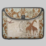 Luva de Macbook do damasco   do monograma dos gira capas para macbook da rickshaw