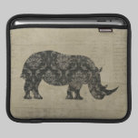 Luva do iPad dos rinocerontes do vintage capas para ipad da rickshaw