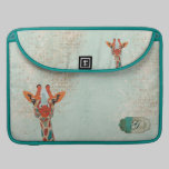 Luva espreitando ambarina de Macbook do monograma  capas para macbook da rickshaw