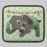 Luva verde afortunada do iPad do elefante capas para ipad da rickshaw