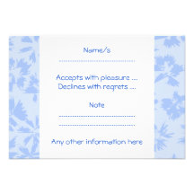 Luz agradável - teste padrão floral azul convite personalizado