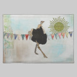 Luz do sol ornamentado Placemat da avestruz jogos americanos da american mojo