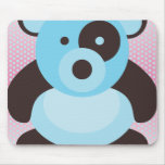 Luz - urso de panda azul no rosa mouse pad