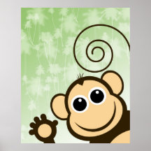 Macaco do Peekaboo Posters