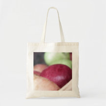 Maçãs orgânicas frescas bolsa de lona