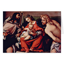 Madonna com St. Roch e St. Sebastian pelo loto L Cartoes