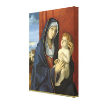 Madonna e criança por Giovanni Bellini Impressão De Canvas Esticada