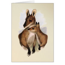 Mãe e bebê do Wallaby (pintados) Cartoes