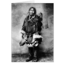 Mãe e criança Eskimo Cartão
