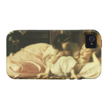 Mãe e criança, Leighton, arte do Victorian do vint