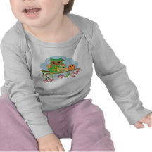 Mamã com seus bebês, luva longa infantil bonito da t-shirt