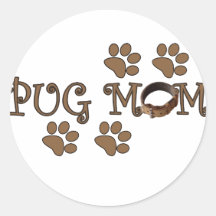 Mamã do Pug Adesivos Redondos