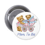 Mamã do urso de ursinho e carruagem - azul pins