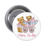 Mamã do urso de ursinho e carruagem - rosa pins
