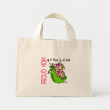 Mamã orgulhosa de 2 ervilhas em um vagem (meninas) bolsas para compras