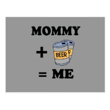 Mamães + cerveja = mim t-shirt do bebê cartoes postais
