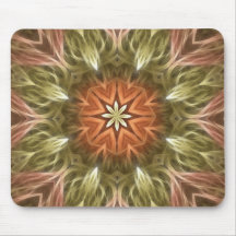Mandala do Fractal do pêssego e do ouro Mouse Pad
