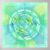 Mandala verde de Digitas Poster