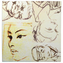 manga japão do desenho da menina guardanapo impresso