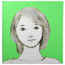 manga japão do desenho da menina guardanapo de pano