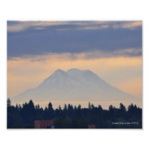 manhã enevoada de 8X10 o Monte Rainier Foto Arte