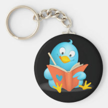 Mania do Twitter - leitura do pássaro do Twitter Chaveiro