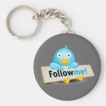 Mania do Twitter - siga o pássaro de bebê Chaveiro