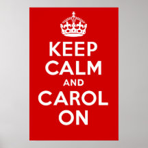 MANTENHA a CALMA & a canção de natal sobre Posters