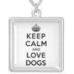 Mantenha a calma e ame cães colar personalizado
