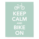 Mantenha a calma e bike sobre posters