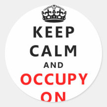 Mantenha a calma e ocupe-a sobre adesivos