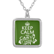 Mantenha a calma e tenha uma bebida (irlandês) (al bijuteria personalizada