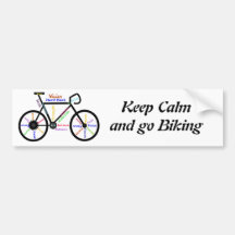 Mantenha a calma e vá Biking, com palavras inspira Adesivo
