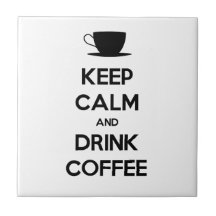 Mantenha café calmo e da bebida azulejo