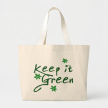 Mantenha-o verde bolsa de lona