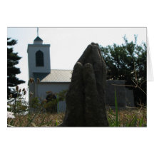 Mãos Praying na igreja Cartões