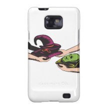 Mãos que trocam a máscara do Dia das Bruxas retro Capas Para Galaxy S2